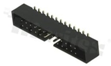Full shrouded header for PCB; pitch 2.00mm; 26-contacts; SMD; male; top entry