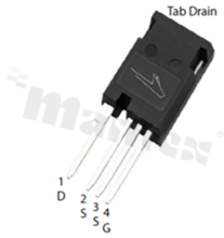 Tranzystor N-MOSFET SiC; unipolarny; 1700V; 30mOhm; 74A; 427W; -40+175 st.C; THT; TO-247-4 Plus