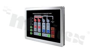 Fanless PanelComputer 12''; IntelCore i5 6300U 2.4 GHz; touch panel; front IP65; 1x SATA; 2xCOM; 1x HDMI; 2x LAN; 4x USB 3.0; 2x mPCIe; 1x SIM; 1x mSATA; oper. temperature -10+50C ; supply 12-26V