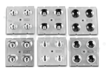 Lens for LED high power; mid power; angle: oval 65 x 165 degrees ; Number of LEDs: 4; Dimensions: 50x50mm; Height: 6.97mm; material: PMMA; Fastening: screw