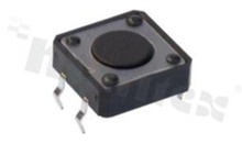 Przełącznik Tact Switch; THT; wymiary korpusu: 12.0x12.0; h=4.3mm; pionowy; o sile nacisku 260gf; przycisk okrągły