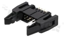 Full shrouded header for PCB; pitch 2.54mm; 10-contacts; THT; male; top entry