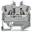 Złączka na szynę Din Mini;przelotowa; 2 zaciskowa; na przewód 0,25-2,5mm2(22-14 AWG); styk sprężynowy Cage-clamp; szary; 600V/20A