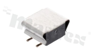 Female header; pitch 2.54mm; double row 2x2 contacts; SMD; straight; top and bottom entry, height 3,65mm