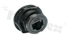 Socket RJ45, female, shielded, class 5E, latch, IP67