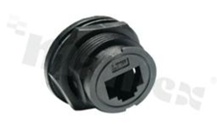 Socket RJ45, female, shielded, class 5E, latch, IP67