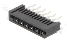 Non-ZIF connector for FFC/FPC; pitch 1.25mm; 12-contacts; THT; top entry