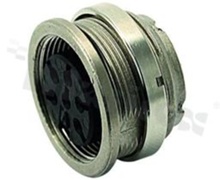 Gniazdo żeńskie; M16; 6 pinów; na panel; nakrętka od tyłu; seria C091A; IP40; grubość panelu do 5mm