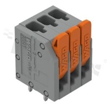 Listwa zaciskowa do PCB; przewód-płytka; na przewód 0.14 - 2.5 mm2; raster 3.5 mm; 3-torowa; 3 zaciskowa; kąt ułożenia przewodu względem płytki: 90; Push-in; szary; 300V/10A