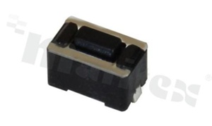Przełącznik Tact Switch; SMD; wymiary korpusu 3.5x6; h=4.3mm; pionowy; o sile nacisku 180gf; przycisk prostokątny