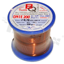 Insulated winding wire; with one layer of enamel insulation; diameter 0.70mm; SWG 22; -65+200 deg.C; 73m; 250g.