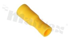 Konektor tulejowy; żółty; żeński; zaciskany na przewód 4.0-6.0mm2; B=6.1mm; D=4.2mm; F=14mm; L=24.4