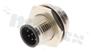 Gniazdo M12; 8-stykowe; męskie; połączenie gwintowane