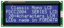 Display LCM; LCD character; 20x4 chars; STN blue negative; with white LED backlight; view 6:00; screen 64.5x16.4 mm; additional font Cyrilica