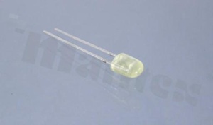 Dioda LED sygnalizacyjna; THT; 5mm oval; żółta; 592nm; 600mcd/20mA; 1.8-2.4V; dyfuzyjna; 100x50 stopni