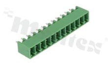 Listwa zaciskowa rozłączalna; w rastrze 3.81mm; 12-torowa; męska; pionowa; zabudowana; UL 300V/10A; TUV:300V/10.5A