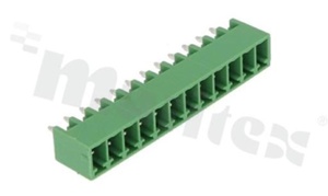 Listwa zaciskowa rozłączalna; w rastrze 3.81mm; 12-torowa; męska; pionowa; zabudowana; UL 300V/10A; TUV:300V/10.5A