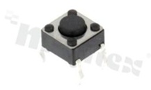 Przełącznik Tact Switch; THT; wymiary korpusu 6.0x6.0; h=4.3mm; pionowy; o sile nacisku 100gf; przycisk okrągły
