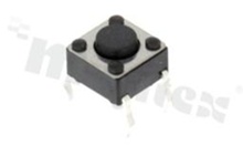 Przełącznik Tact Switch; THT; wymiary korpusu 6.0x6.0; h=4.3mm; pionowy; o sile nacisku 100gf; przycisk okrągły