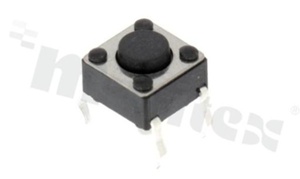 Tact Switch; THT; dimensions 6.0x6.0; h=4.3mm; vertical; operating force 100gf; button: round