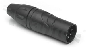 Plug XLR; male; straight; 4 contacts; for cable; solder; black