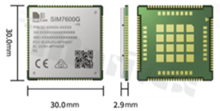 Module; LTE Cat4/3G/2G; FOTA; VoLTE; 3.4-4.2V; LCC+LGA; 30x30x2.9mm; Global; (SIM5320, SIM5360, SIM7600 compatible)