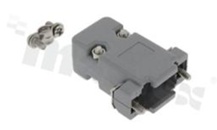 Plastic hood for 9-pole D-Sub connector; grey