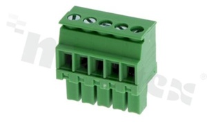 Listwa zaciskowa rozłączalna; w rastrze 3.50mm; 5-torowa; żeńska; na przewód 0.5-1.50mm2 (28-16AWG); kierunek wtykania prostopadły do osi przewodów; styki z fosforobrązu; mosiężna klatka; UL 300V/8A