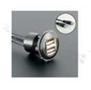 USB2.0 socket; female; mounting hole 22mm; USB2.0 male plug connection; cable length 60cm; black; aluminum alloy.
