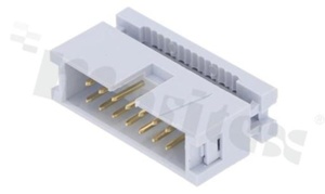 IDC connector; pitch 2.54mm; 14-contacts; male; for ribbon cable AWG#26-#28