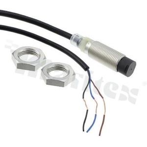 Proximity sensor; inductive; material: nickel-brass; length: 47mm; thread: M12; unshielded; sensing distance: 5mm; power supply: 10-30V DC; PNP-NO; cable: 2m