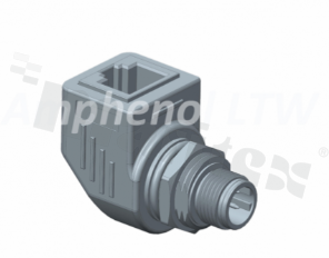 Amphenol Adapter RJ/M12; Cat 5E; right-angle; RJ: shielded; 8pins; IP65; M12: 4pins; D code; female; IP68