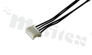 Cable assembly ZHR-4 + wires 30AWG, black color, 30cm