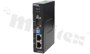 Industrial 1-port secure serial to Ethernet device server with 1xRS-232/422/485 and 2x10/100Base-T(X); operating temperature -40+70 deg.C; supply 12...48VDC; DIN rail mountable