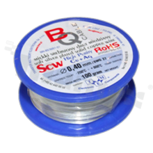 Silver coated copper wire; diameter 0.40mm; SWG 27; -40+105 deg.C; 88m; 100g.