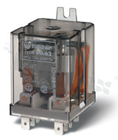 Electromagnetic relay; industrial; contact rating current 10A; coil voltage 12VDC; 2 changeover contact DPDT; coil power 1.3W; 10A/250VAC, 10A/24VDC; mounting: panel, socket