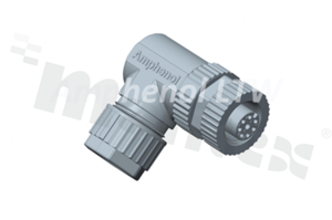 Plug M12; A-code; 3 pins; female; 4A; right-angle; for wire; screw type; IP67