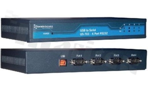 Przemysłowy konwerter USB - 4 x RS232; wymiary 215 x 130 x 34; montaż naścienny (opcjonalnie na szynie DIN)