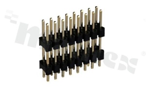 Listwa stykowa do PCB; w rastrze 2.00mm; 2x20 styków; montaż: THT; męska; prosta; dwurzędowe 2-poziomowa; 3.0/9.3/5.2mm