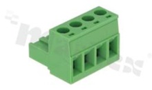 Listwa zaciskowa rozłączalna; w rastrze 5.08mm; 4-torowa; żeńska; na przewód 2.50mm2(28-12AWG); kierunek wtykania równoległy do osi przewodu; styki z fosforobrązu; stalowa klatka przewodu; UL 300V/16A