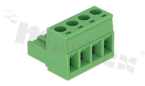 Listwa zaciskowa rozłączalna; w rastrze 5.08mm; 4-torowa; żeńska; na przewód 2.50mm2(28-12AWG); kierunek wtykania równoległy do osi przewodu; styki z fosforobrązu; stalowa klatka przewodu; UL 300V/16A