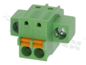 Pluggable terminal block; 3.81mm pitch; 2-ways; female; for wire 1.50mm2 (28-16AWG); wire insertion direction same as plug-in direction; with fixing screws; p.bronze contacts; spring clamp; brass cage; UL 300/10A TUV 250/10.5A