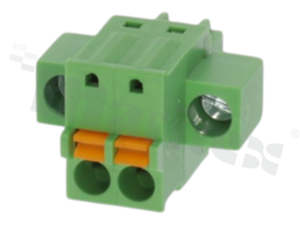 Pluggable terminal block; 3.81mm pitch; 2-ways; female; for wire 1.50mm2 (28-16AWG); wire insertion direction same as plug-in direction; with fixing screws; p.bronze contacts; spring clamp; brass cage; UL 300/10A TUV 250/10.5A