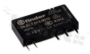 Przekaźnik elektromagnetyczny; prąd znamionowy 6A; napięcie cewki 12VDC; pojedynczy styk przełączny (1C); moc cewki 170mW; 6A/30VDC; 6A/250VAC