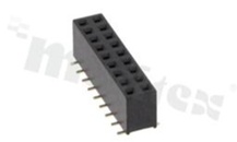 Listwa stykowa do PCB; w rastrze 2.54mm; 2x9 styków; montaż: SMD; żeńska; prosta; dwurzędowe