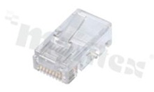 Plug RJ45; 8-contacts; for rounde cable; size 8; Au 50u”