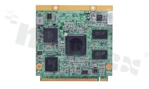 Qseven module; Freescale i.MX53 Series SoC; ARMCortex-A8CPU 1GHz; RAM 1GB; memory eMMC 4GB; 1CAN 2.0B; VGA/LVDS/HDMI; 1 LAN; 2COM; I2S AUDIO;  1 USB; 2 I2C; 8 GPIO; 1 SATA