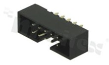 Full shrouded header for PCB; pitch 2.00mm; 10-contacts; THT; male; top entry
