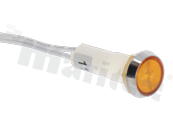 Lampka sygnalizacyjna; 10mm; wyprowadzone przewody; plastik; podświetlenie żółte; LED 110V