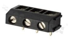 PCB terminal block; pitch 7.50mm; 3-ways; r/a; wire range 2.5mm2; with screws for a flat screwdriver; brass cage; black color; UL 250V/16A